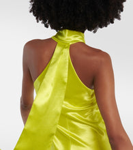 Galvan Pandora halterneck satin maxi dress