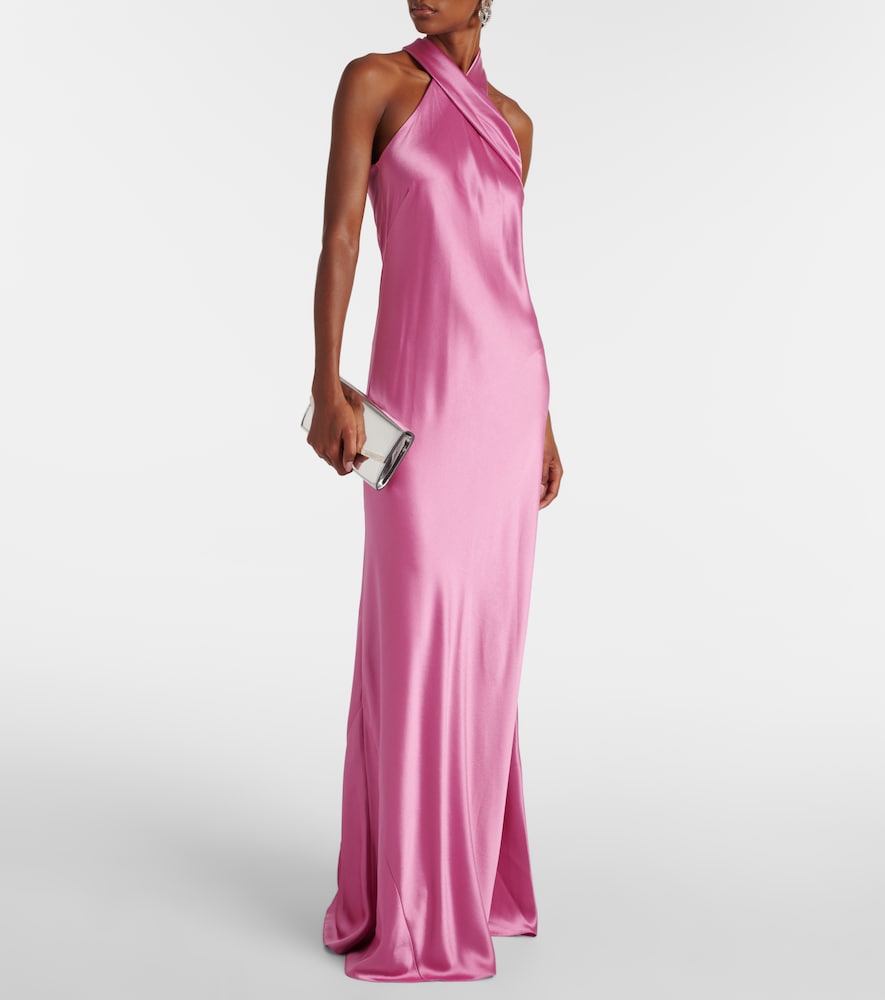 Galvan Pandora satin maxi dress