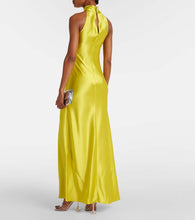 Galvan Portico halterneck satin gown