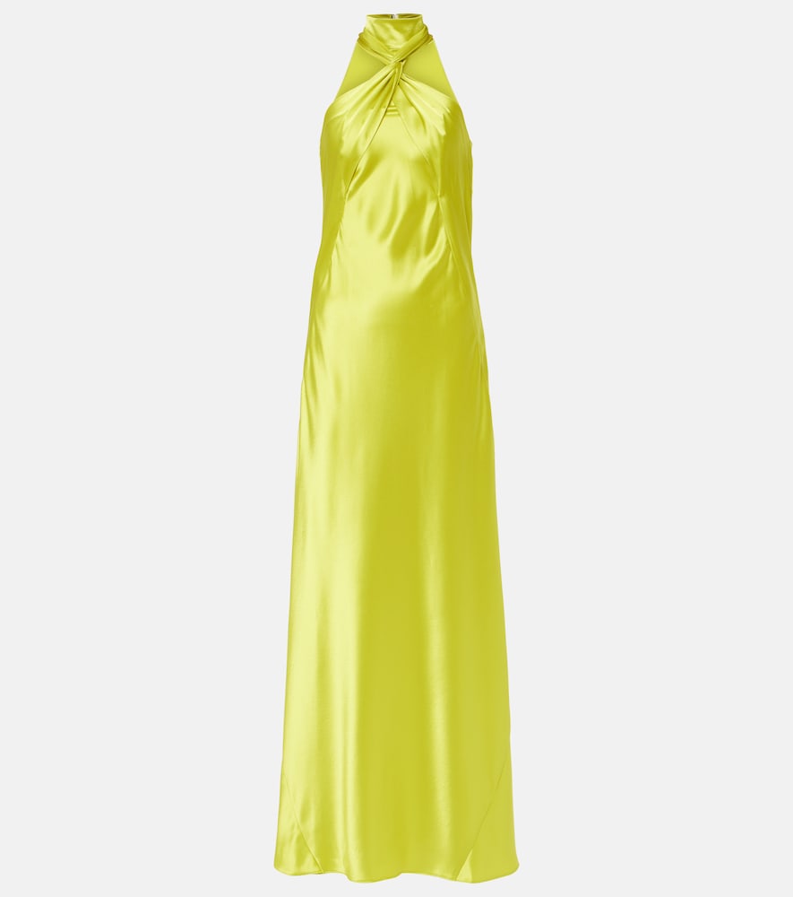 Galvan Portico halterneck satin gown. Galvan Portico 露背缎面礼服