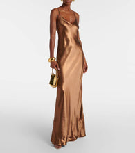 Galvan Provence satin maxi dress
