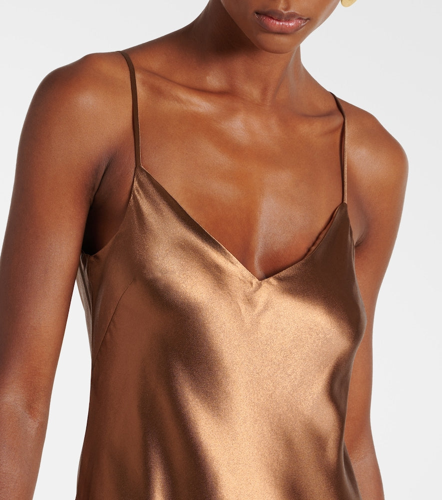 Galvan Provence satin maxi dress