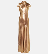 Galvan Solar Gaze scarf-detail satin gown. Galvan Solar Gaze 丝巾细节缎面礼服