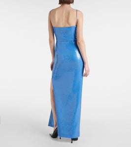 Galvan Stargaze Bandeau sequined maxi dress
