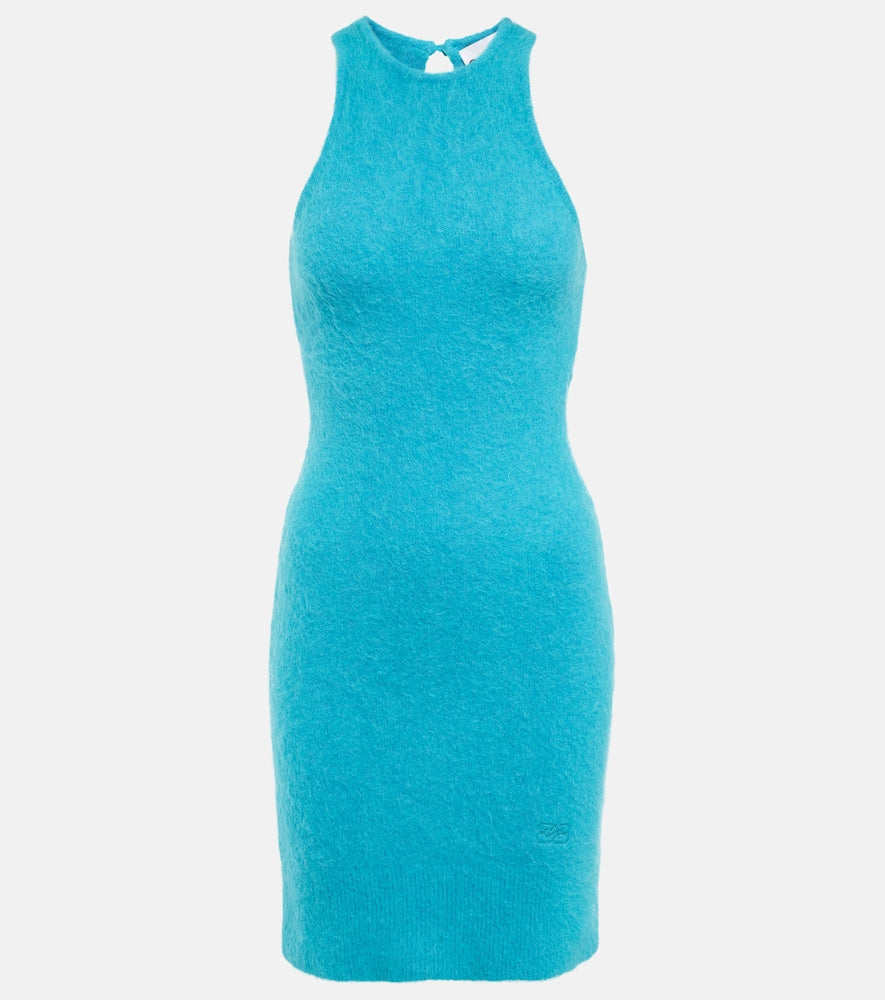 Ganni Alpaca and wool-blend minidress. Ganni 羊驼毛和羊毛混纺迷你连衣裙