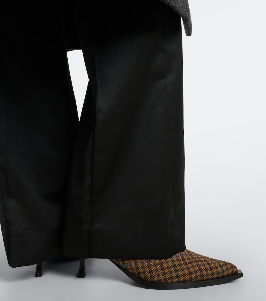 Ganni Anna checked ankle boots