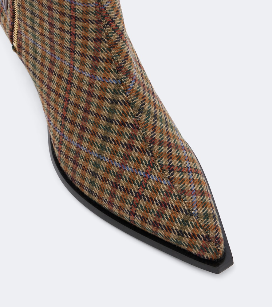 Ganni Anna checked ankle boots