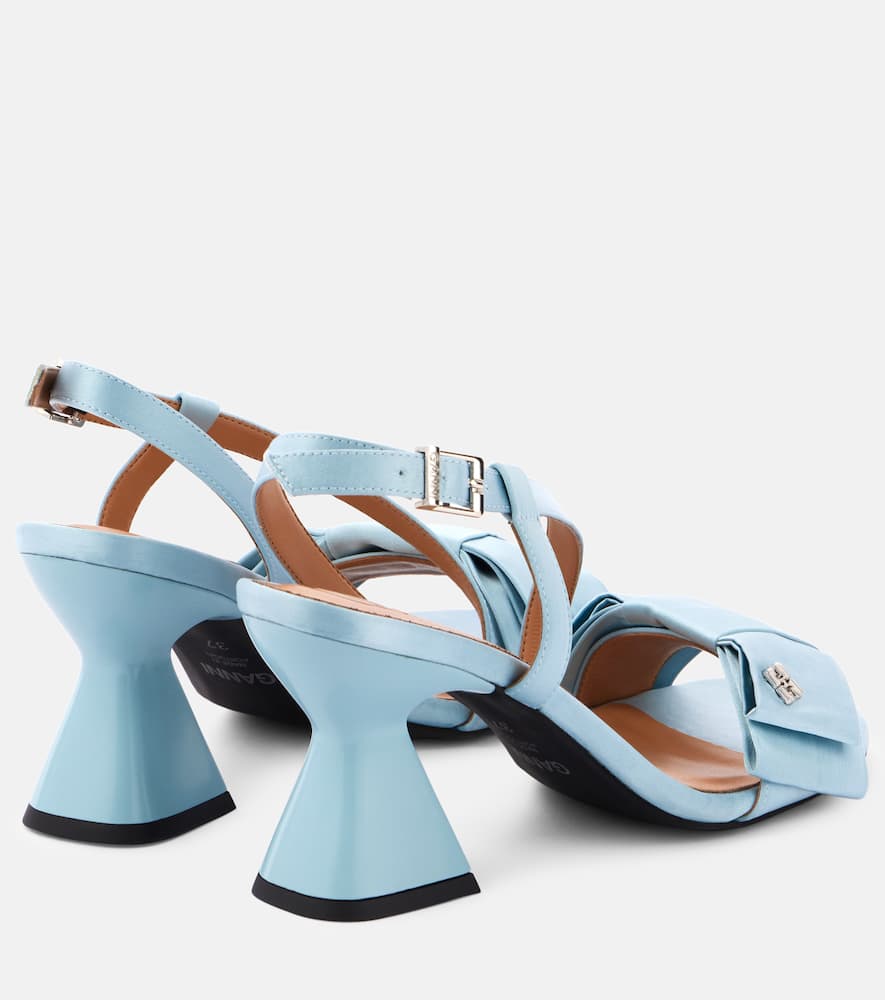 Ganni Big Bow satin sandals