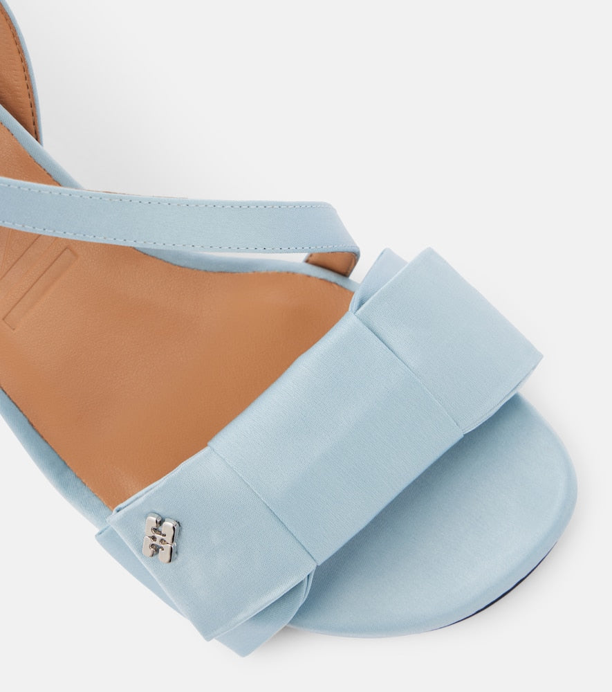 Ganni Big Bow satin sandals