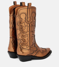 Ganni Black Feminine faux leather knee-high boots