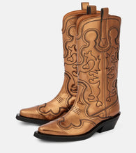 Ganni Black Feminine faux leather knee-high boots