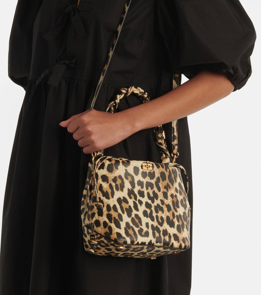 Ganni Bou leopard-print bucket bag