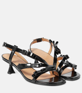 Ganni Bow-detail leather sandals