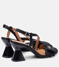 Ganni Bow-detail slingback pumps