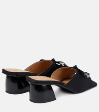 Ganni Bow-embellished satin mules
