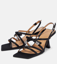 Ganni Bow-embellished satin sandals