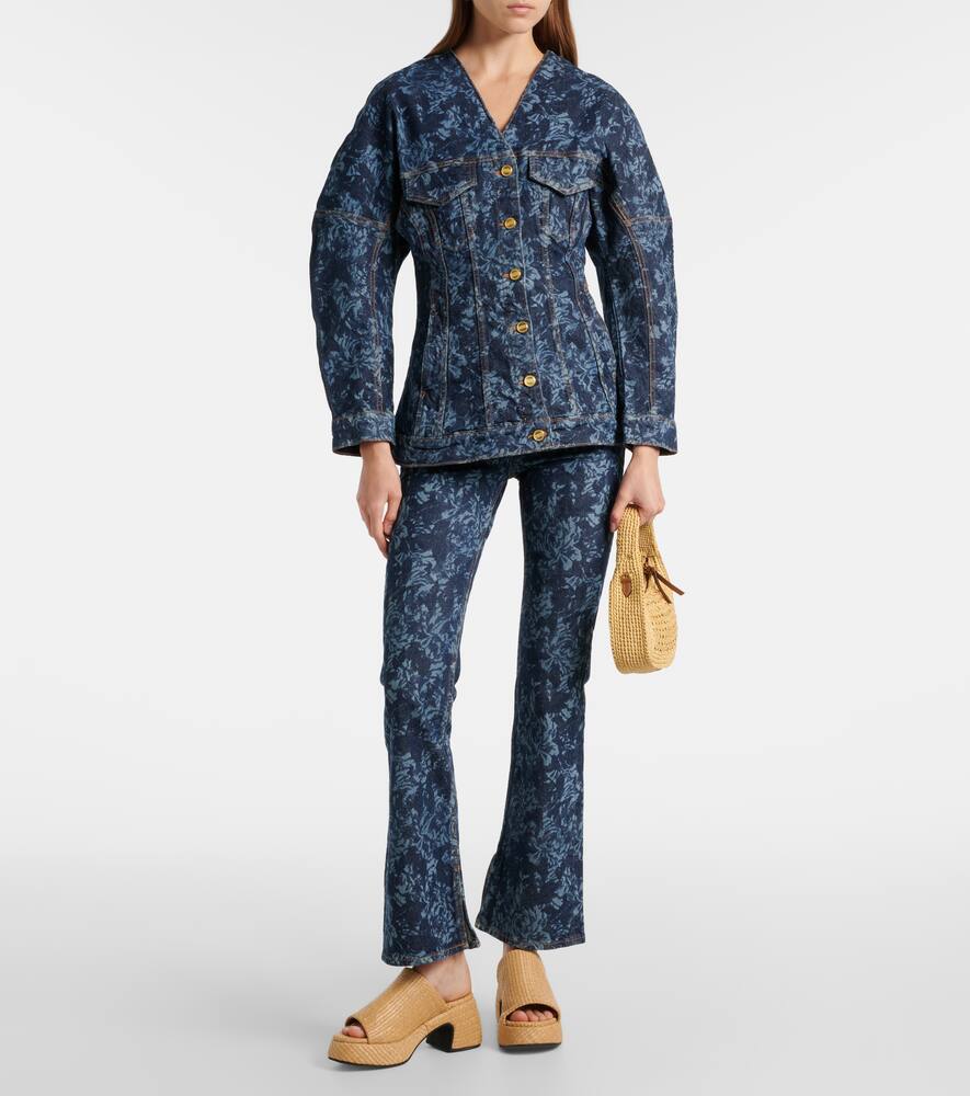 Ganni Butterfly raffia platform mules
