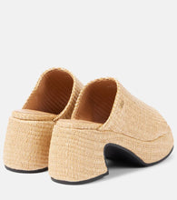 Ganni Butterfly raffia platform mules