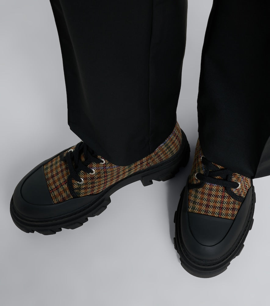 Ganni Checked combat boots