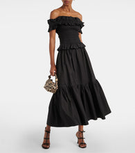 Ganni Cotton poplin midi skirt