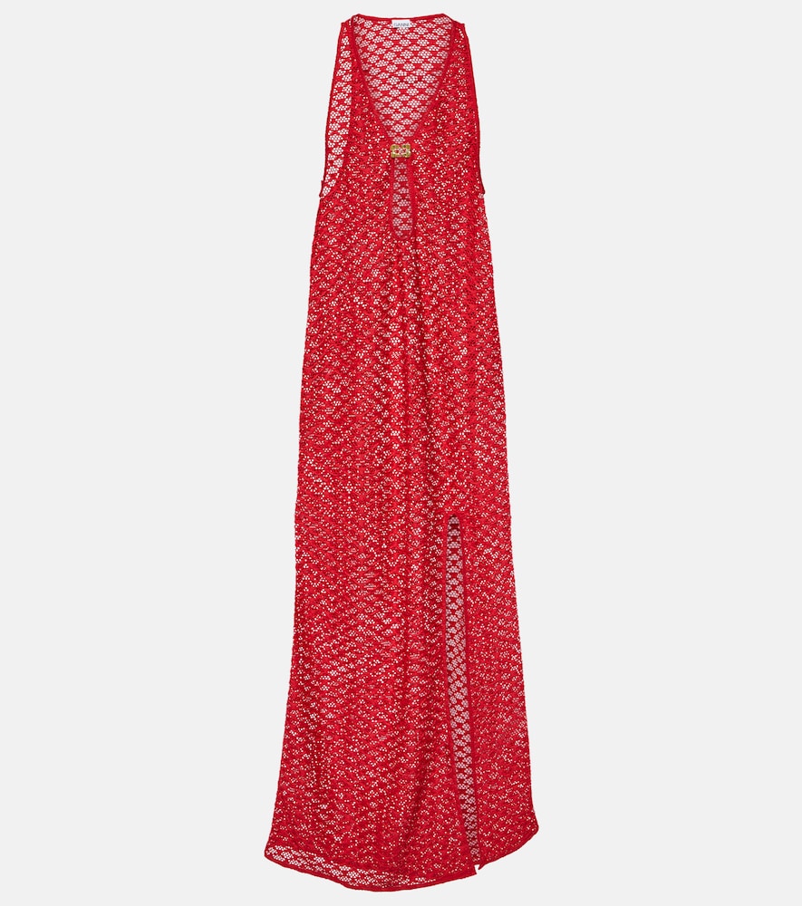 Ganni Cutout mesh maxi dress. Ganni镂空网纱长裙