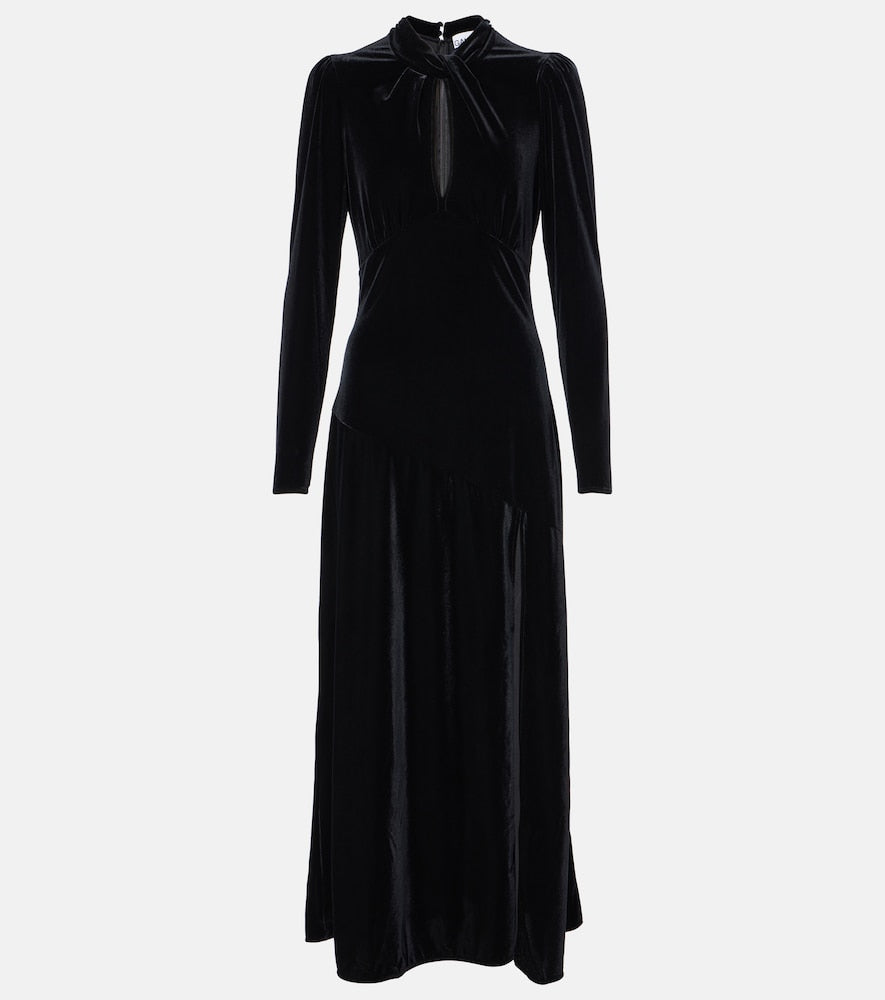 Ganni Cutout velvet midi dress. Ganni镂空丝绒中长连衣裙
