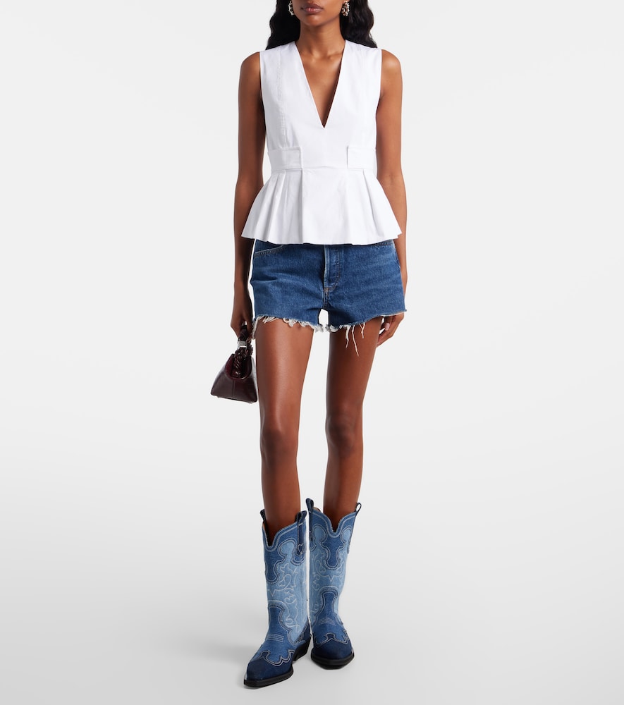 Ganni Denim cowboy boots