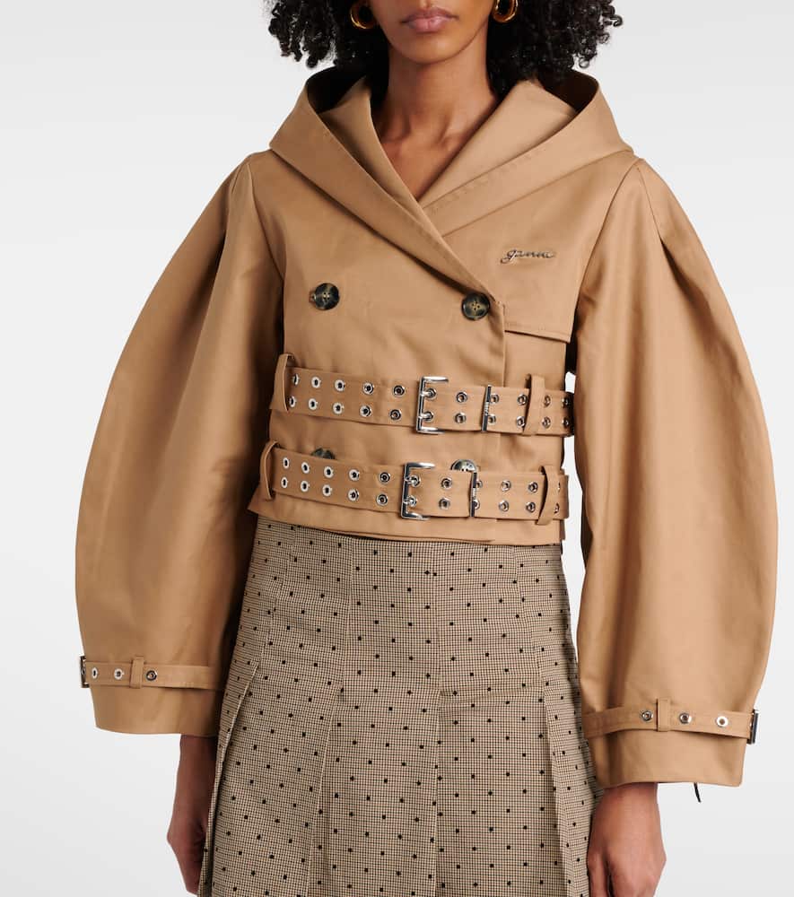 Ganni Double-breasted cotton jacket