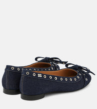 Ganni Embellished denim ballet flats