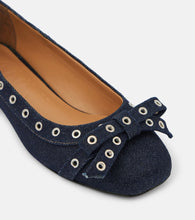 Ganni Embellished denim ballet flats
