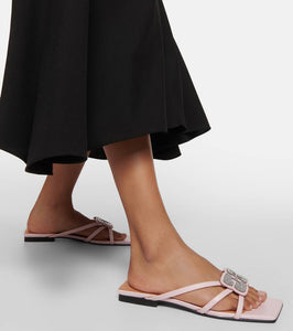 Ganni Embellished faux leather sandals