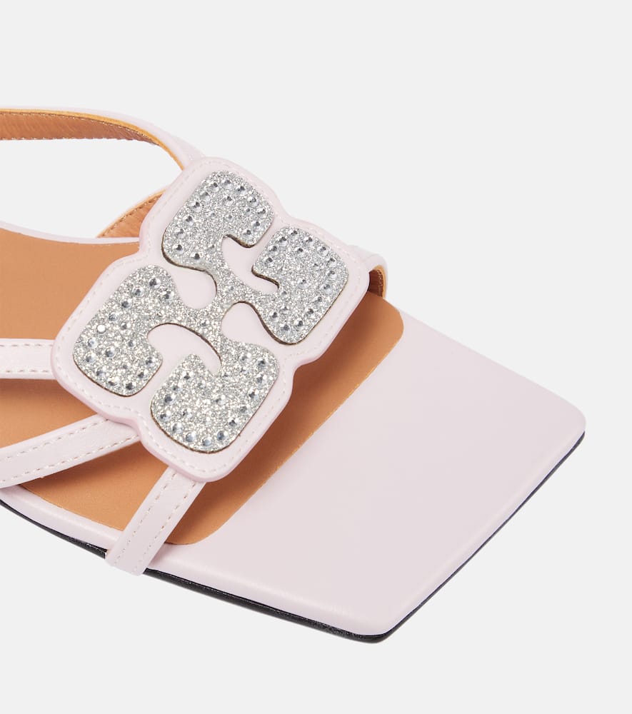 Ganni Embellished faux leather sandals