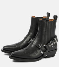 Ganni Embroidered faux leather cowboy boots