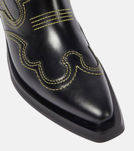 Ganni Embroidered leather cowboy boots