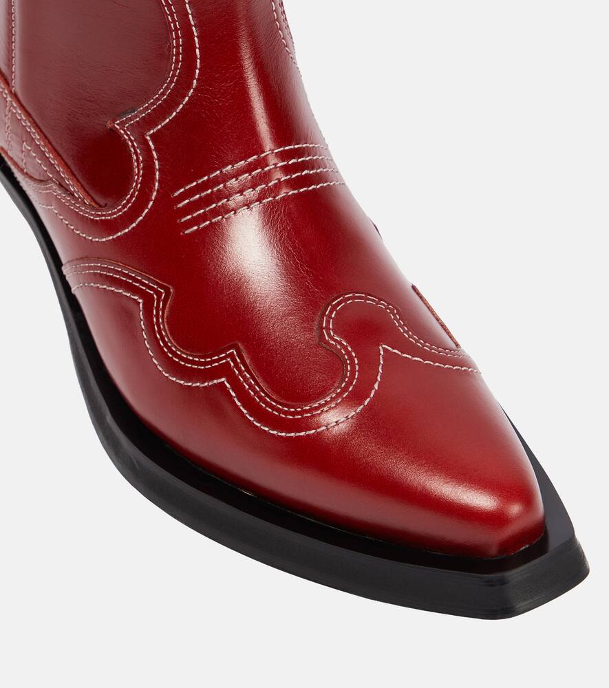 Ganni Embroidered leather cowboy boots