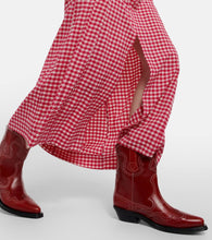 Ganni Embroidered leather cowboy boots