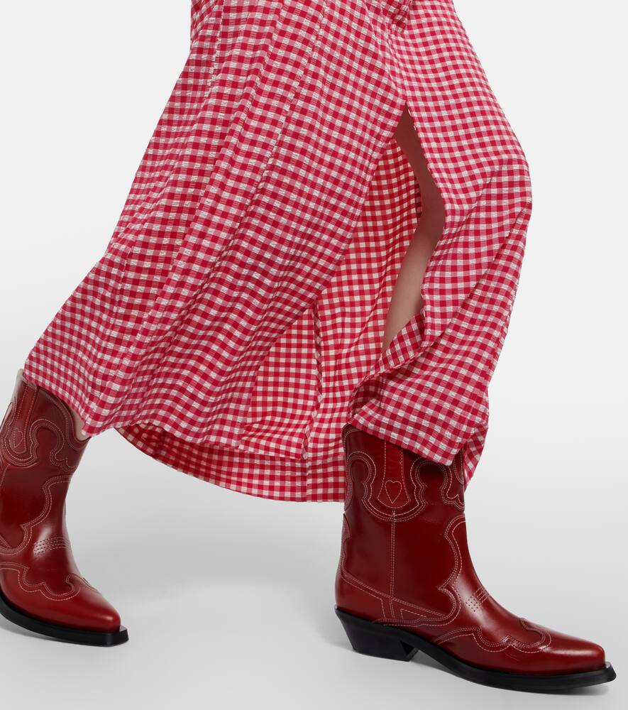 Ganni Embroidered leather cowboy boots