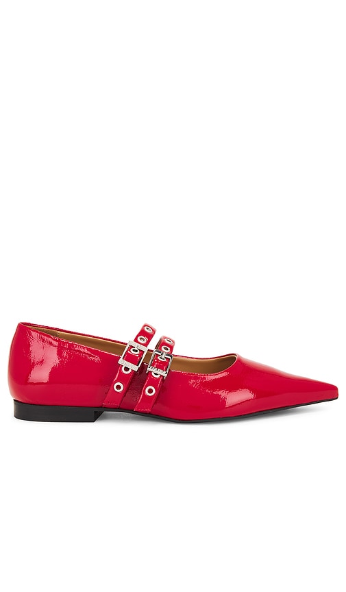 Ganni Eyelets Ballerina in Red - Ballerine à œillets Ganni en rouge - Ganni Eyelets 红色芭蕾舞鞋 - Ganni Eyelets Ballerina in Rot - Ganni Eyelets 레드 발레리나 - Ballerina con occhielli Ganni in rosso