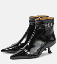 Ganni Eyelets faux leather ankle boots