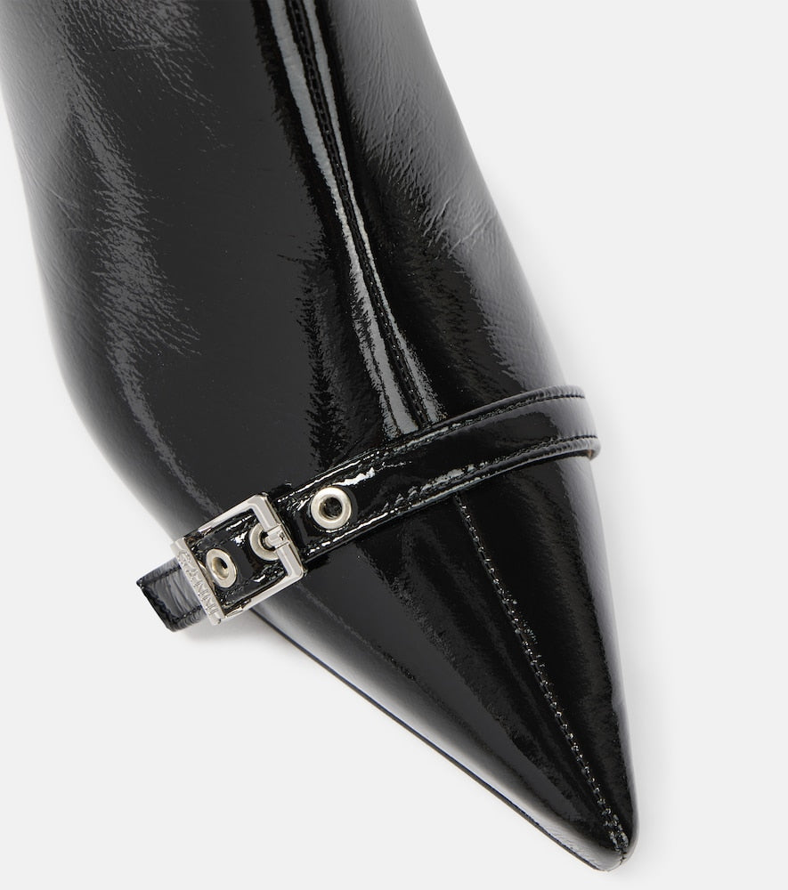 Ganni Eyelets faux leather ankle boots