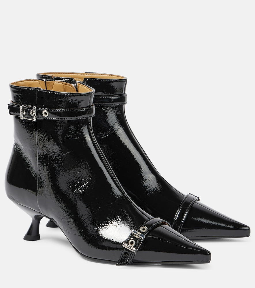 Ganni Eyelets faux leather ankle boots - Ganni 镂空仿皮踝靴