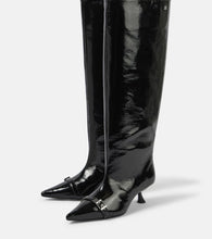 Ganni Eyelets faux leather knee-high boots