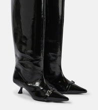 Ganni Eyelets faux leather knee-high boots