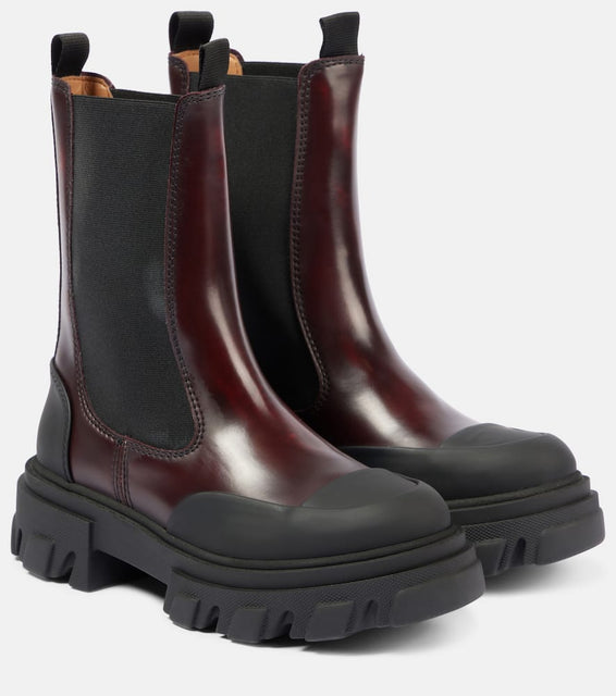 Ganni Faux leather Chelsea boots