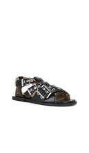Ganni Feminine Buckle Sandal in Black