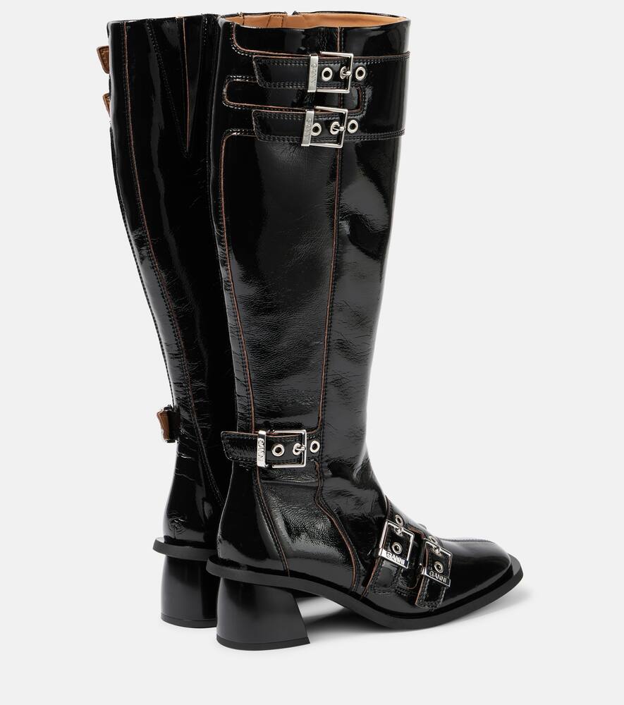 Ganni Feminine faux leather knee-high boots
