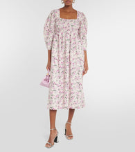 Ganni Floral cotton midi dress