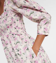 Ganni Floral cotton midi dress