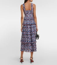 Ganni Floral pleated georgette midi dress