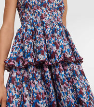 Ganni Floral pleated georgette midi dress